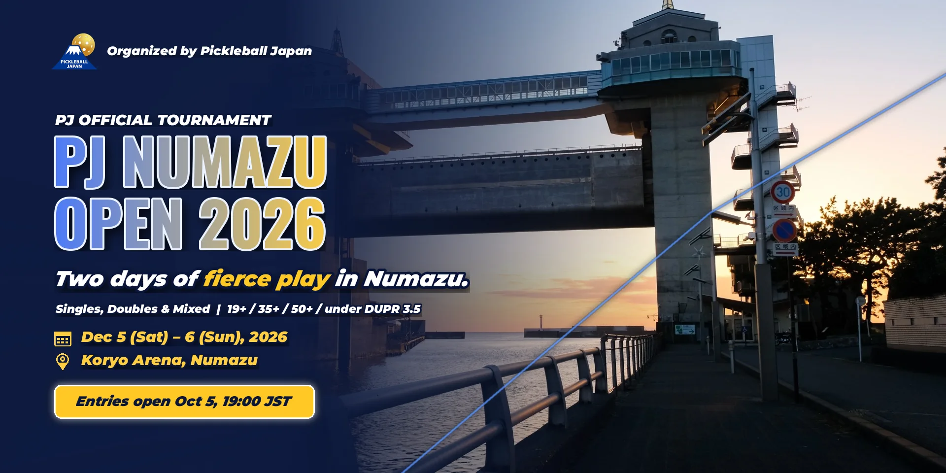 PJ Numazu Open 2026 — Dec 5–6, 2026, Koryo Arena, Numazu
